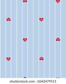 Heart strip text pattern for frabic print more