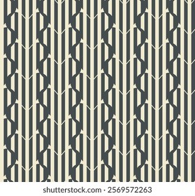 Heart stripe graphical ornamental seamless pattern, abstract repeat backrgound. Love decorative stylish grid. Black white vintage colours palette. Vector illustration