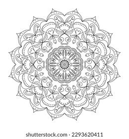 heart striped circle symbol mandala desing vecter