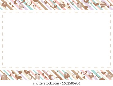 heart and striped design frame