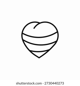 Corazón con rayas icono signo Vector