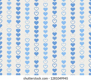 Heart stripes seamless pattern. Valentine Day holiday cards, backgrounds, wallpaper. Vector pattern design