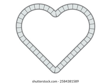 Heart stroke on film strip on white background