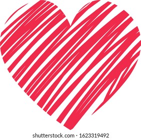 Heart of strokes to create a design of cards for Valentine's Day