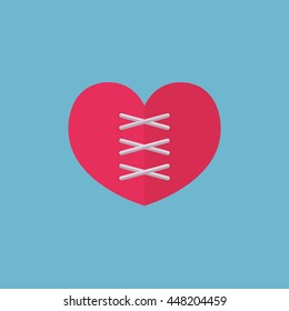 Heart. Strong love. Simple, flat style. Graphic vector illustration.