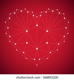 Heart structure. Low poly. Vector Illustration