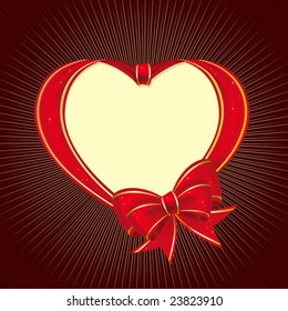 Heart  to the St.Valentine with bow from red ribbon