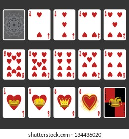 Heart Suit Playing Cards Full Set