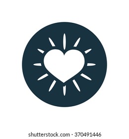 heart sun icon, on white background