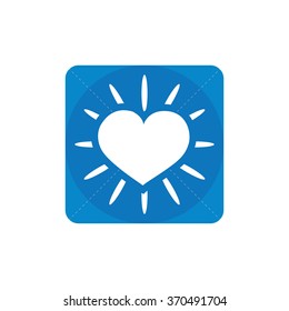 heart sun icon, on white background