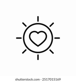 heart sun summer icon sign vector