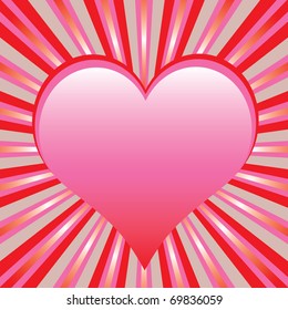 Heart with sunburst