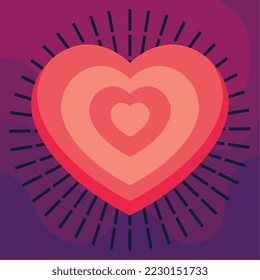 heart with sunburst romantic icon