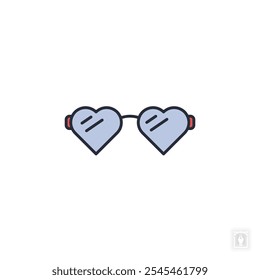 Heart sunglasses icon. Heart sunglasses Symbol sign for mobile concept and web design. Vector icon, Logo illustration, Vector graphics