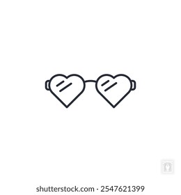 Heart sunglasses icon. Heart sunglasses Symbol sign for mobile concept and web design. Vector icon, Logo illustration, Vector graphics