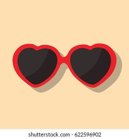 Heart sunglasses icon, vector illustration design. Glasses collection.