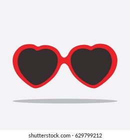 Heart Sunglasses Icon, Vector Illustration Design. Glasses Collection.