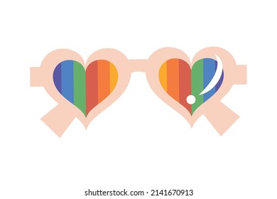 heart sunglasses with lgtbi flag icon