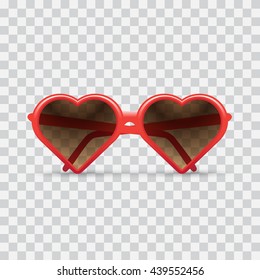 Heart Sunglasses, Light Checkered Background. Heart Sunglasses Illustration. - Stock Vector