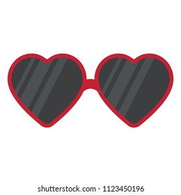 Heart Sunglasses - Red Heart Frame Sunglasses Isolated On White Background