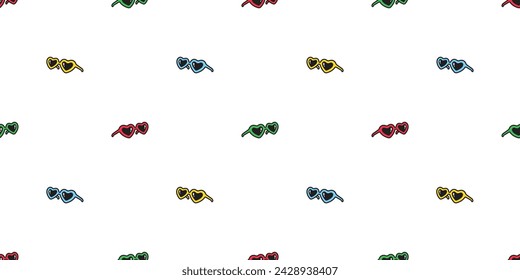 heart sunglasses seamless pattern vector fancy eyeglasses eyewear colorful doodle cartoon gift wrapping paper tile background repeat wallpaper illustration scarf isolated design