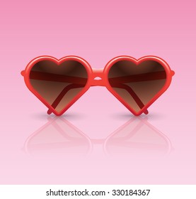heart sunglasses vector illustration