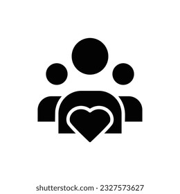 Heart Support Filled Icon Vector Illustration