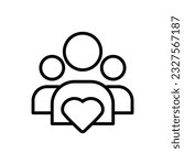 Heart Support Outline Icon Vector Illustration