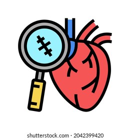 heart surgery color icon vector. heart surgery sign. isolated symbol illustration