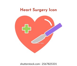 Heart surgery icon illustration. Heart surgery vector illustration. 