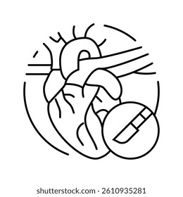 heart surgery line icon vector. heart surgery sign. isolated contour symbol black illustration