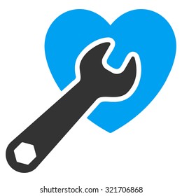 Heart Surgery vector icon. Style is bicolor flat symbol, blue and gray colors, rounded angles, white background.