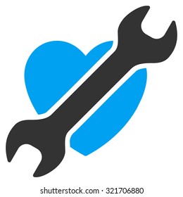 Heart Surgery vector icon. Style is bicolor flat symbol, blue and gray colors, rounded angles, white background.