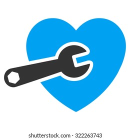 Heart Surgery vector icon. Style is bi-color flat symbol, blue and gray colors, rounded angles, white background.