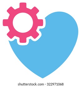 Heart Surgery vector icon. Style is bicolor flat symbol, pink and blue colors, rounded angles, white background.