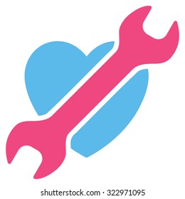 Heart Surgery vector icon. Style is bicolor flat symbol, pink and blue colors, rounded angles, white background.