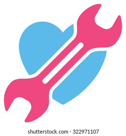 Heart Surgery vector icon. Style is bicolor flat symbol, pink and blue colors, rounded angles, white background.