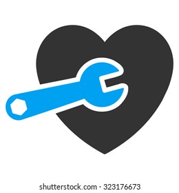 Heart Surgery vector icon. Style is bicolor flat symbol, blue and gray colors, rounded angles, white background.
