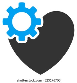 Heart Surgery vector icon. Style is bicolor flat symbol, blue and gray colors, rounded angles, white background.
