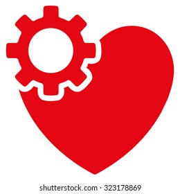 Heart Surgery vector icon. Style is flat symbol, red color, rounded angles, white background.