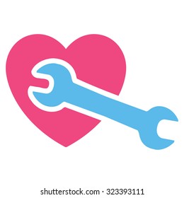 Heart Surgery vector icon. Style is bicolor flat symbol, pink and blue colors, rounded angles, white background.