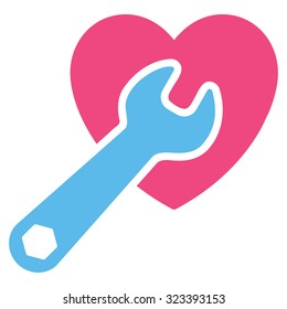 Heart Surgery vector icon. Style is bicolor flat symbol, pink and blue colors, rounded angles, white background.