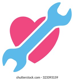 Heart Surgery vector icon. Style is bicolor flat symbol, pink and blue colors, rounded angles, white background.