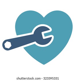 Heart Surgery vector icon. Style is bicolor flat symbol, cyan and blue colors, rounded angles, white background.