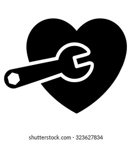 Heart Surgery vector icon. Style is flat symbol, black color, rounded angles, white background.