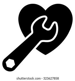 Heart Surgery vector icon. Style is flat symbol, black color, rounded angles, white background.