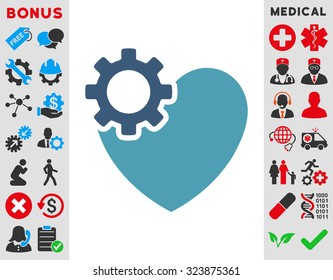 Heart Surgery vector icon. Style is bicolor flat symbol, cyan and blue colors, rounded angles, white background.