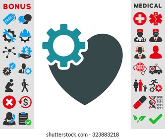 Heart Surgery vector icon. Style is bicolor flat symbol, soft blue colors, rounded angles, white background.
