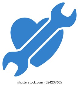 Heart Surgery vector icon. Style is flat symbol, cobalt color, rounded angles, white background.
