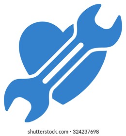 Heart Surgery vector icon. Style is flat symbol, cobalt color, rounded angles, white background.